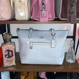 Coach Taylor Blue soft Leather Tote bag- silver hardware